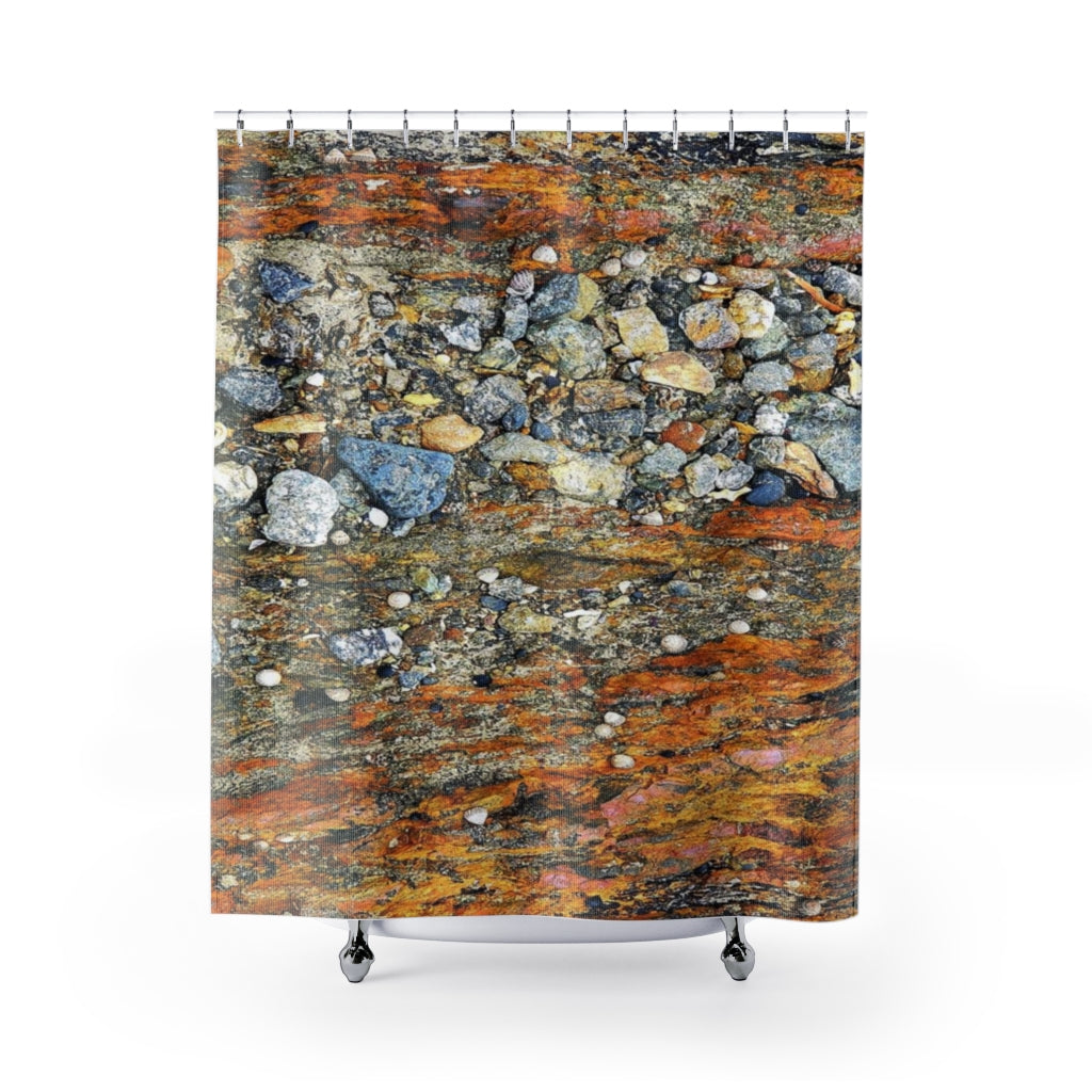 COASTAL SHOWER CURTAIN - Original print by 'Strel' - an accomplished photographer specialising in 'beauty from decay' and 'beauty from chaos'- she focusses mainly on the coastline of southern NSW, Australia