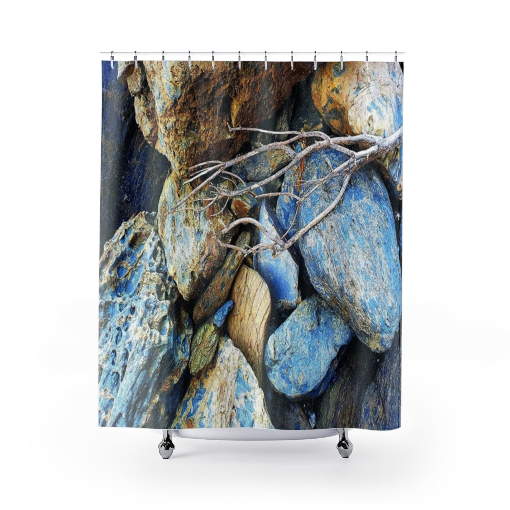 SEASIDE SHOWER CURTAIN - Original print by 'Strel' - an accomplished photographer specialising in 'beauty from decay' - she focusses mainly on the coastline of southern NSW, Australia