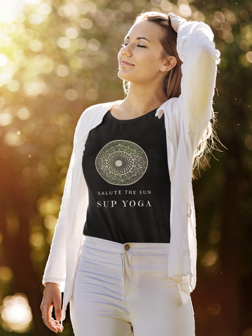 A 'Mandala" Tee for Lovers of  SUP - Paddleboard - Standup Yoga